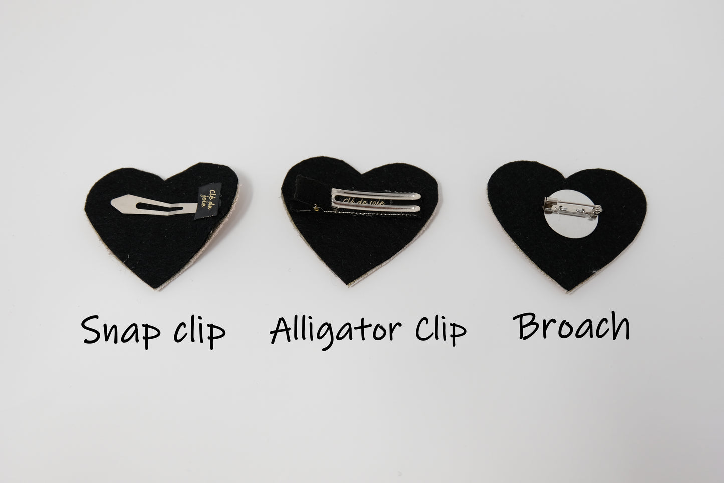 Heart Name Embroidered clip