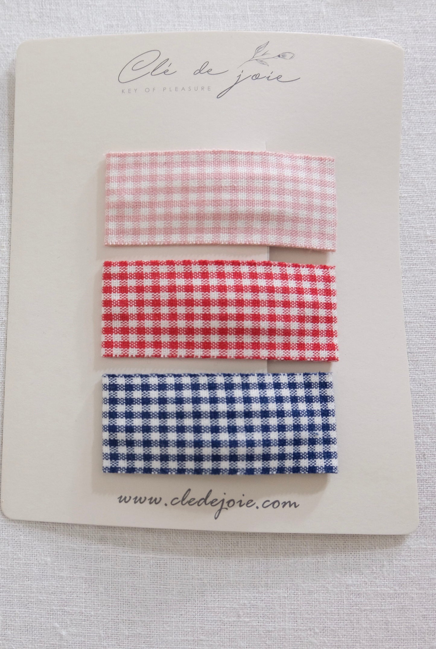 Small Gingham snap clip SET